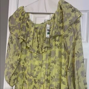 Floral Yellow and Gray Dress